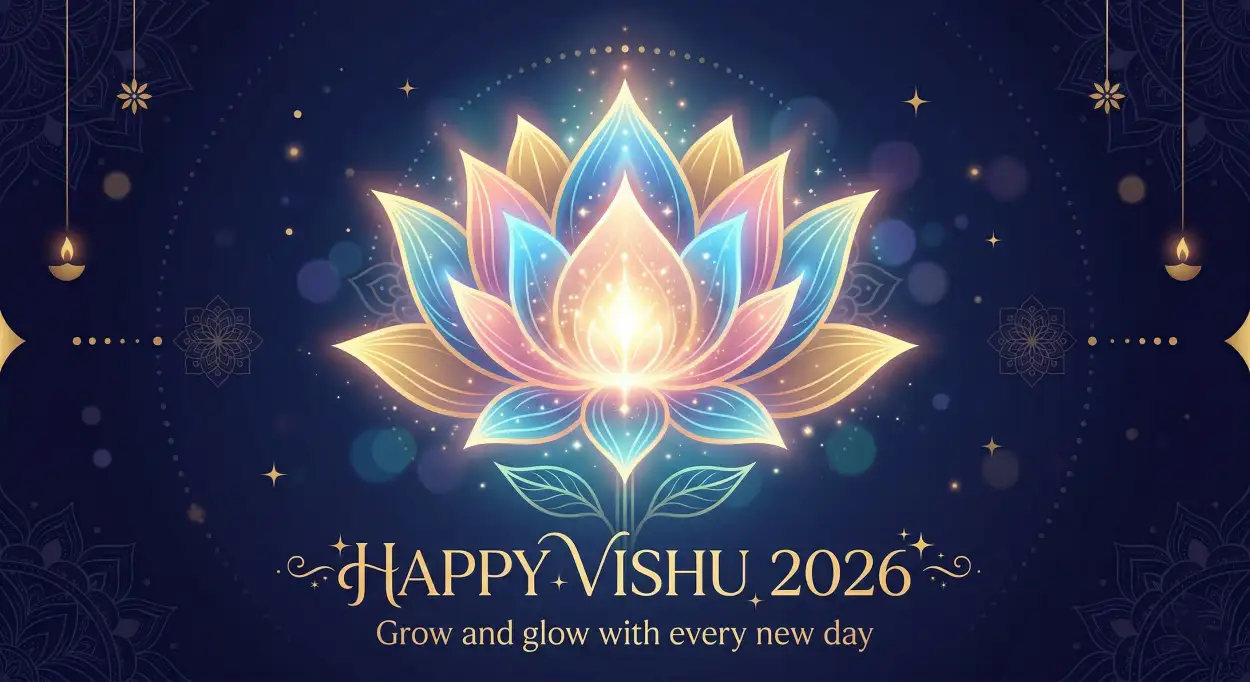 Free Download Happy Vishu 2026 Wishes Spiritual Background Design - High Quality Happy Vishu 2026 Wishes Background Image