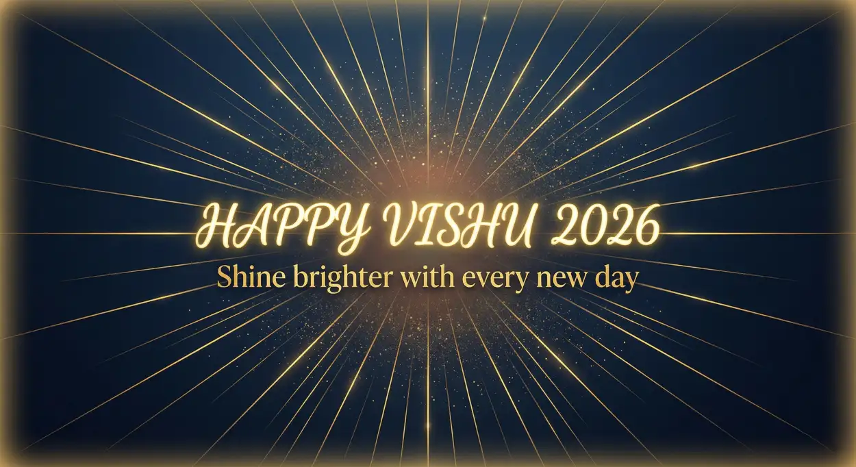 Free Download Happy Vishu 2026 Wishes Stylish Font Images - High Quality Happy Vishu 2026 Wishes Image