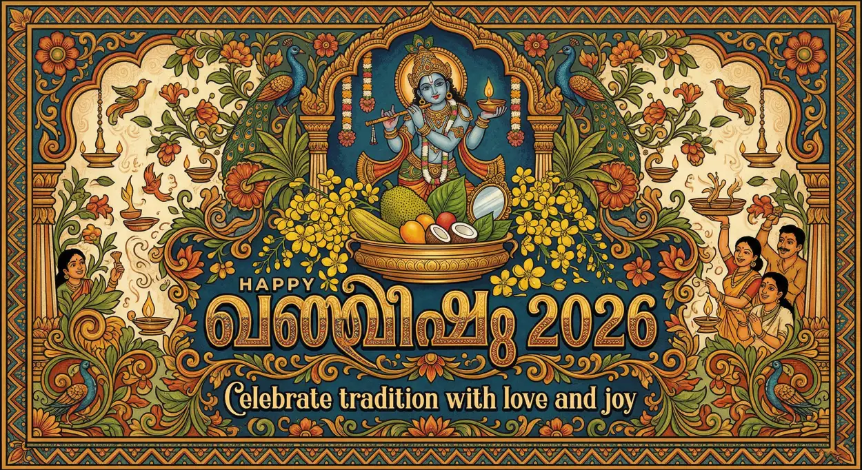 Free Download Happy Vishu 2026 Wishes Traditional Blessings Text - High Quality Happy Vishu 2026 Wishes Image