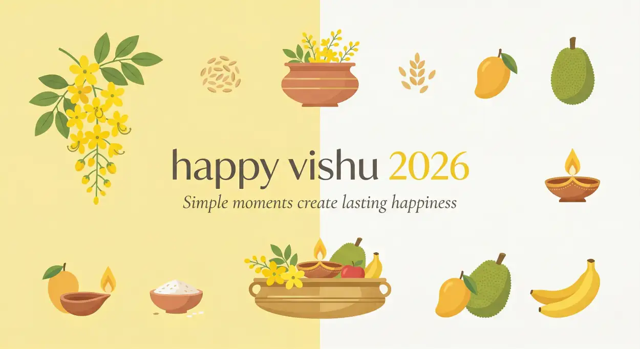 Free Download Happy Vishu 2026 Wishes Vector Poster Template Free Download - High Quality Happy Vishu 2026 Wishes Image