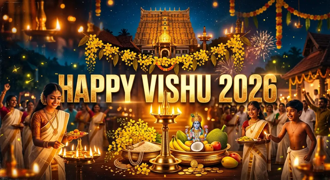 Free Download Happy Vishu 2026 Wishes With Vishukkani Images - High Quality Happy Vishu 2026 Wishes Image
