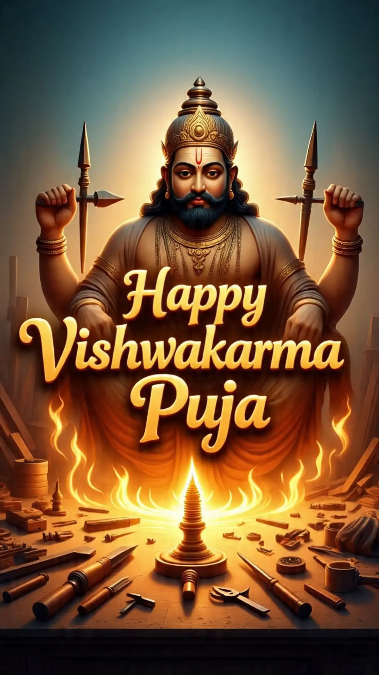 Free Download Happy Vishwakarma Puja 2025 Greetings - High Quality Happy Vishwakarma Puja Background
