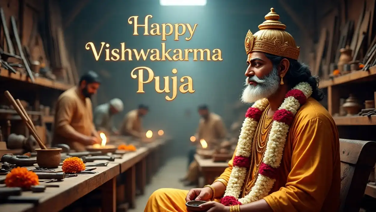 Free Download Happy Vishwakarma Puja Wishes Card Online - High Quality Happy Vishwakarma Puja Wishes Background