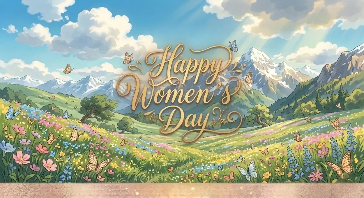 Free Download Happy Womens Day Wishes Elegant Greeting Poster - High Quality Happy Womens Day Wishes Image
