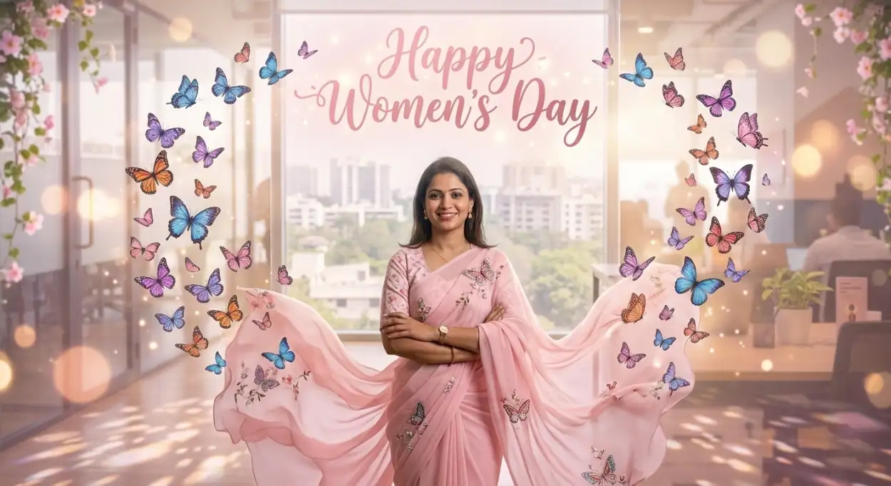 Free Download Happy Womens Day Wishes Pink Theme Poster - High Quality Happy Womens Day Wishes Image