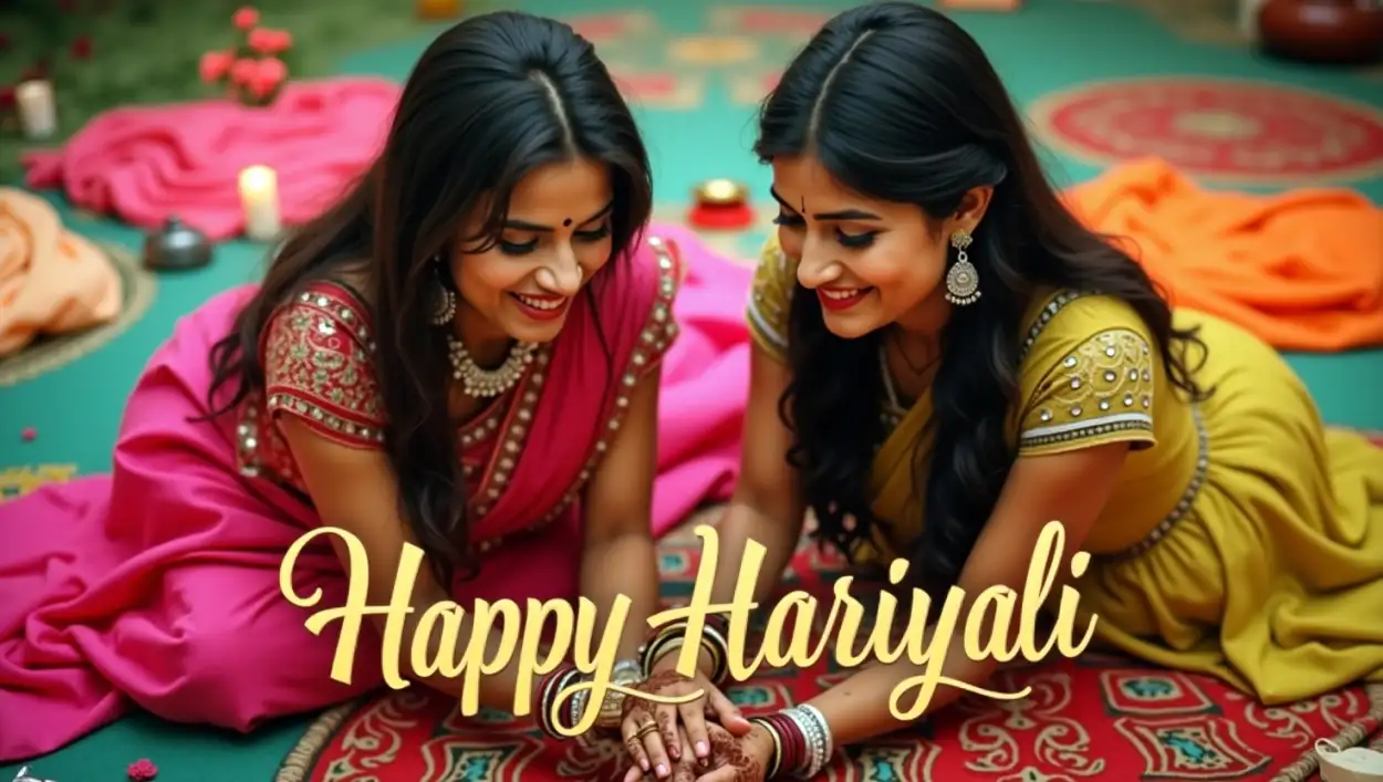 Free Download Hariyali Teej 2025 Green Dress Images - High Quality Happy Hariyali Teej Wishes 2025 Background