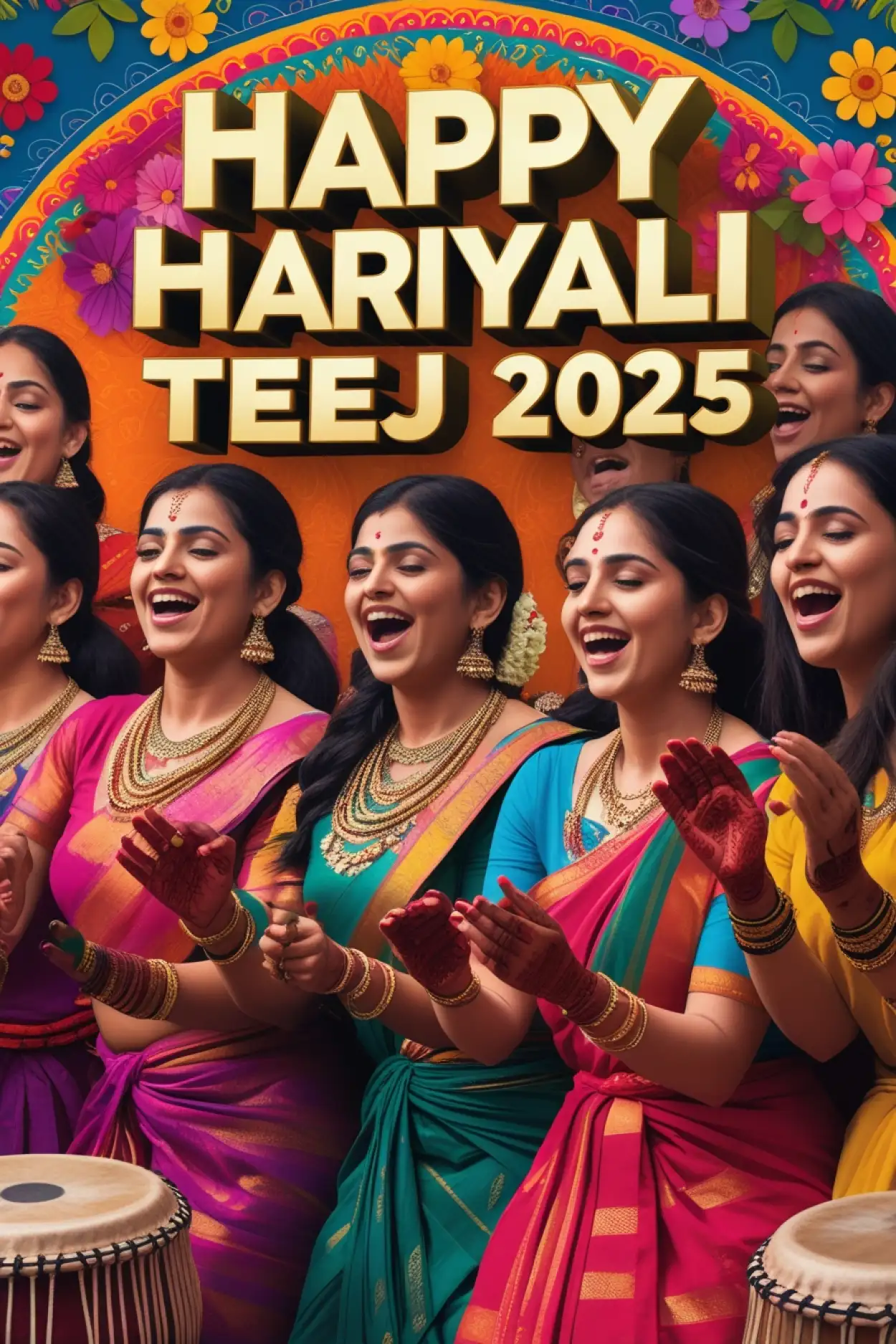 Free Download Hariyali Teej Image For Instagram Post - High Quality Happy Hariyali Teej Wishes 2025 Background