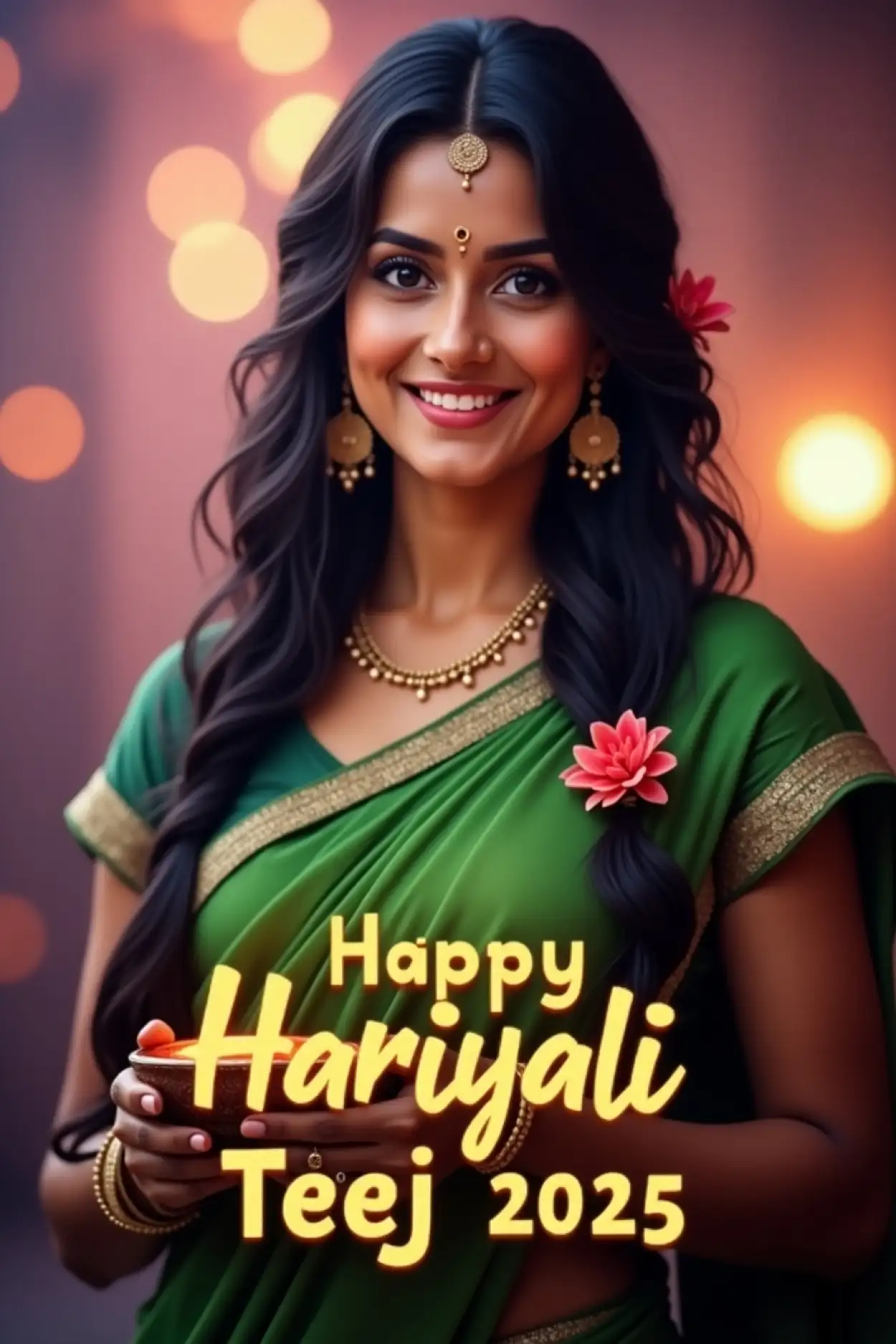 Free Download Hariyali Teej Special Images 2025 - High Quality Happy Hariyali Teej Wishes 2025 Background