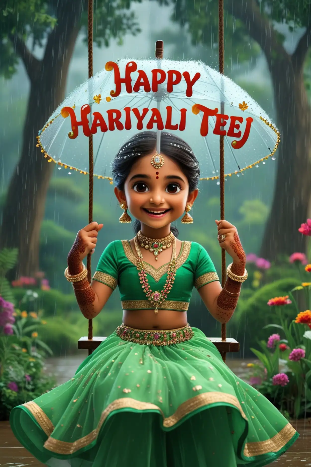 Free Download Hariyali Teej Swing Decoration Ideas - High Quality Happy Hariyali Teej Background