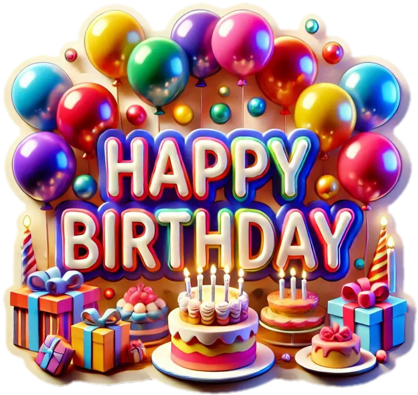 Hd Colorful Balloon Happy Birthday Text For Decorations - Royalty Free Happy Birthday Image | Pngmagic Free Download Hd Colorful Balloon Happy Birthday Text For Decorations - High Quality Happy Birthday PNG Image