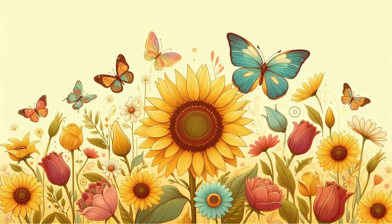 Free Download Hd Light Yellow Background With Flower And Butterfly - High Quality Light Yellow Background Background