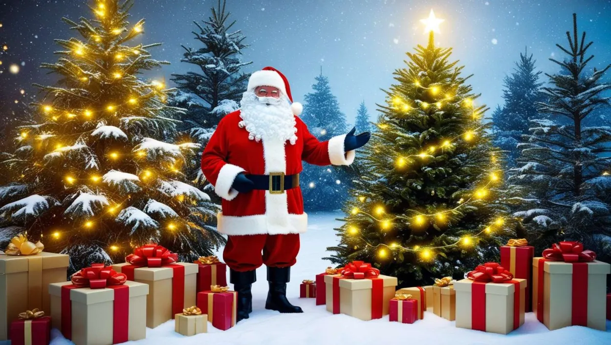 Free Download Hd Santa Claus Background Images With Snowflakes - High Quality Santa Claus Background Background