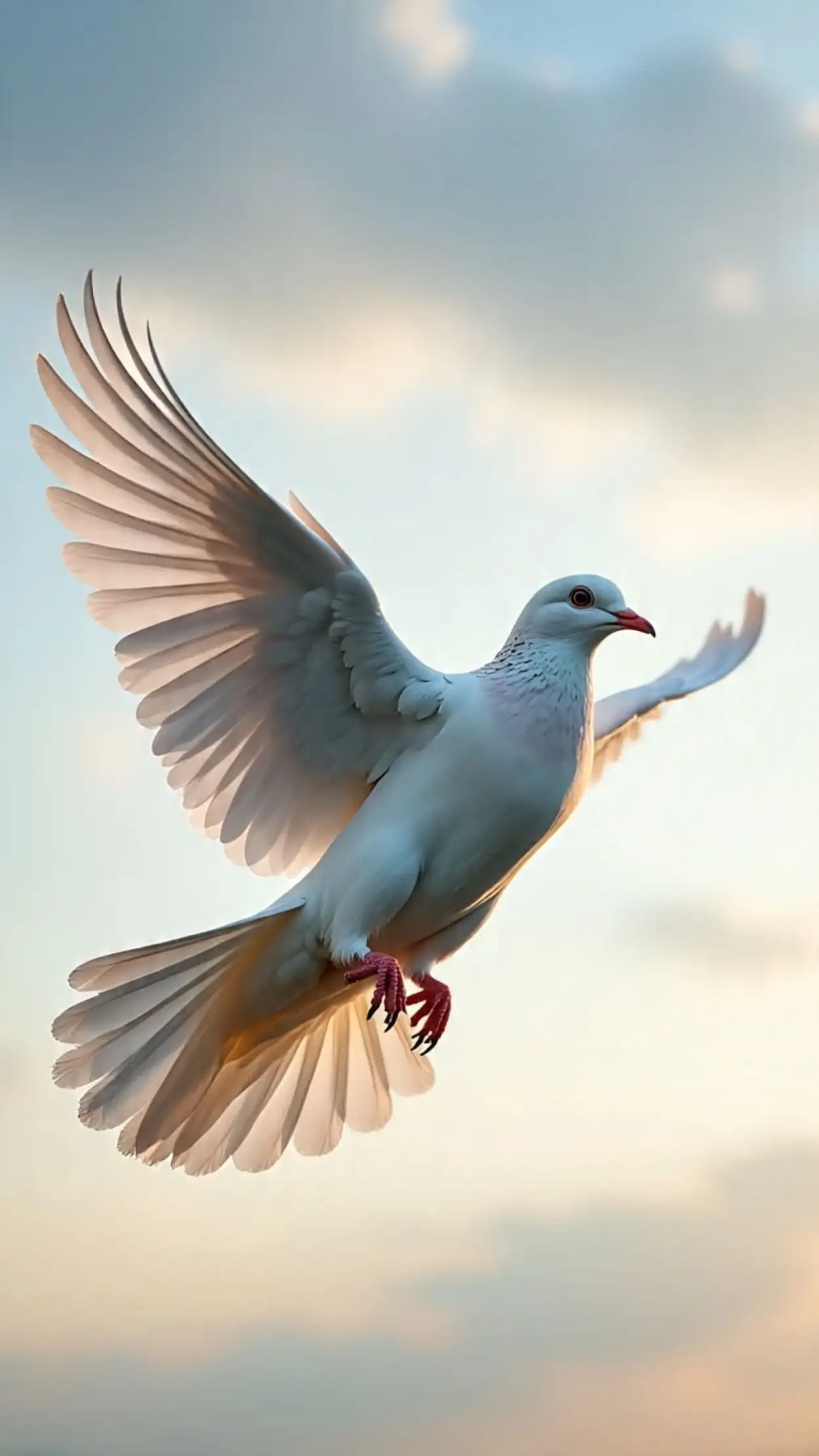 Free Download Hd White Dove Flying In Blue Sky Wallpaper - High Quality White Dove Flying Image