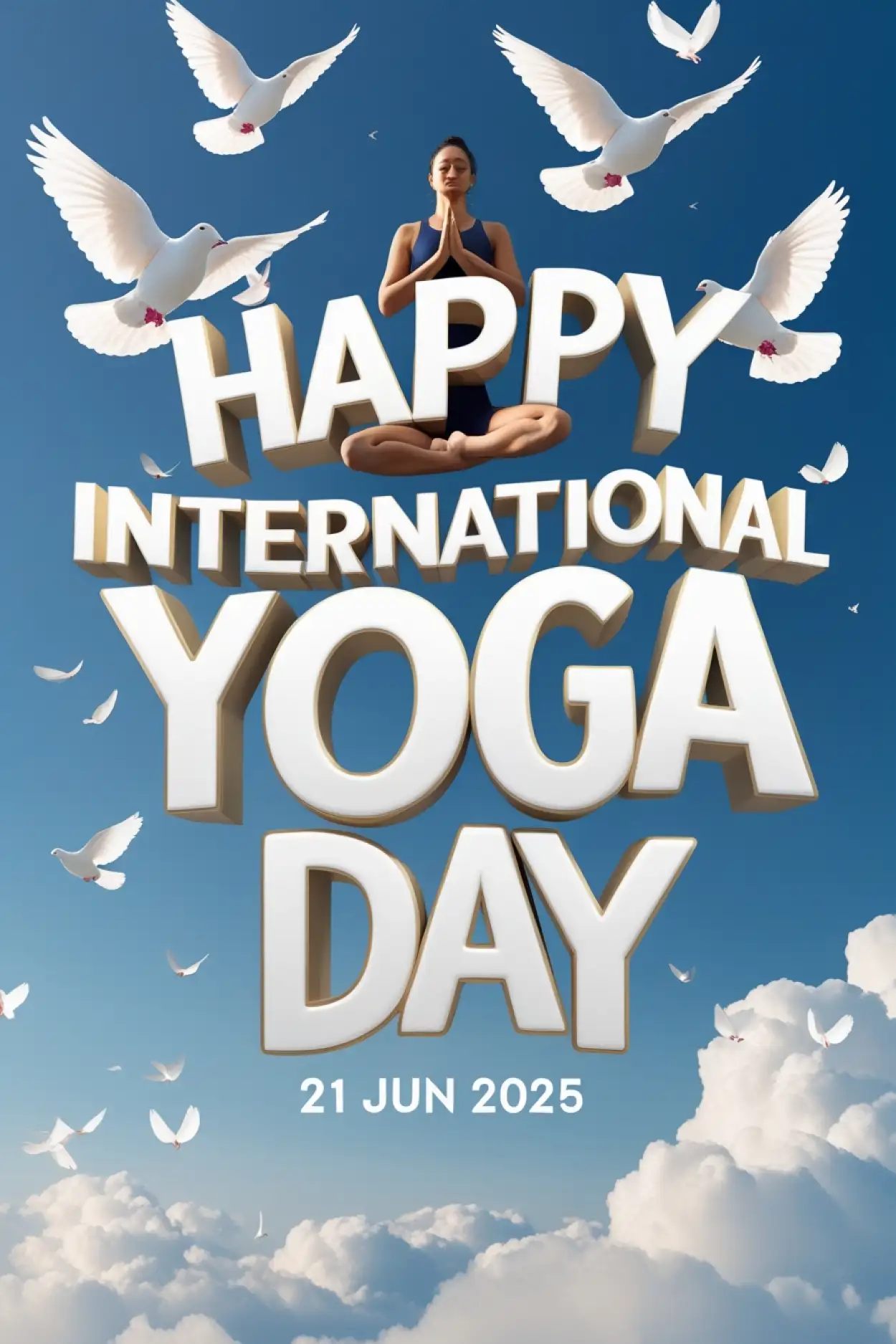 Hd Yoga Day Greeting Image With Slogan - Royalty Free Wishes Image | Pngmagic Free Download Hd Yoga Day Greeting Image With Slogan - High Quality Wishes Background