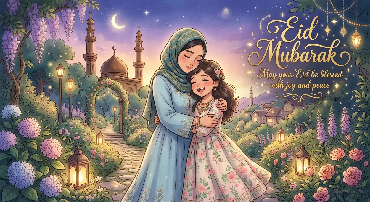 Free Download Heart Touching Eid Mubarak Wishes - High Quality Eid Mubarak Image