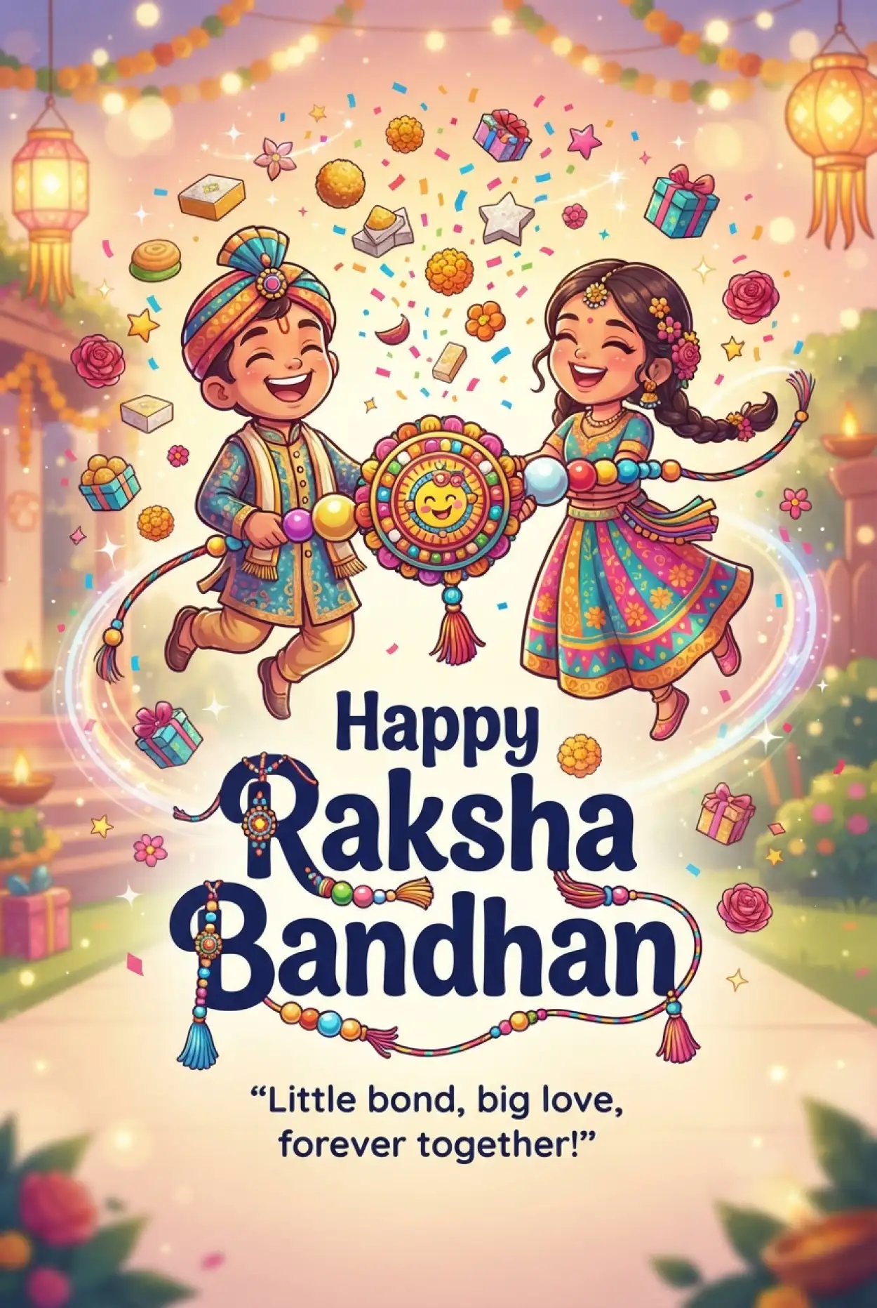Free Download Heartwarming Wishes For Children On Raksha Bandhan Festival - High Quality Happy Raksha Bandhan Wishes For Children Image