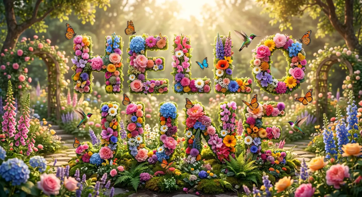 Free Download Hello June Flower Garden Wallpaper - High Quality Hello June Image