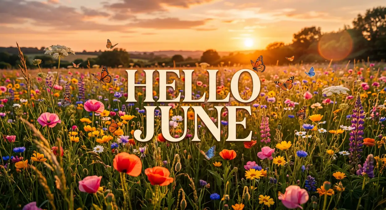 Free Download Hello June Inspirational Social Post - High Quality Hello June Image