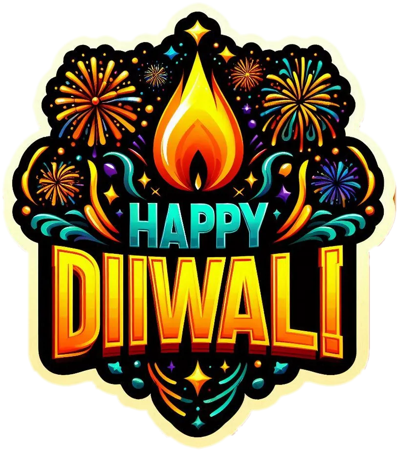 Free Download High-quality Diwali Festival Text With Fireworks Png Download - High Quality Diwali Fireworks PNG Image