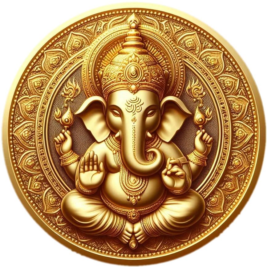 High-resolution 24k Gold Coin Png - Royalty Free Ganesh Gold Coin Image | Pngmagic Free Download High-resolution 24k Gold Coin Png - High Quality Ganesh Gold Coin PNG Image