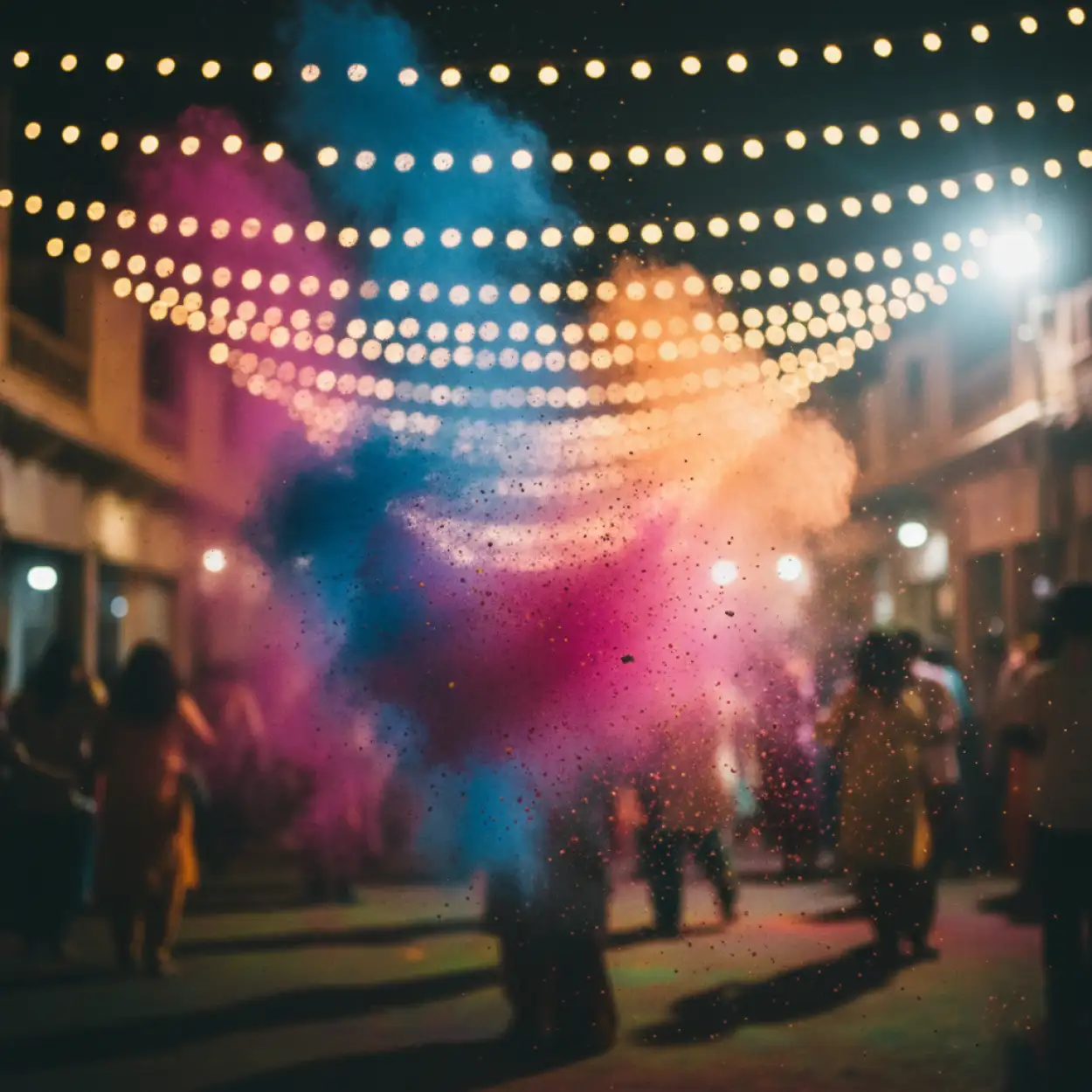 Free Download Holi Background With Festive Lights - High Quality Holi Background Background Image