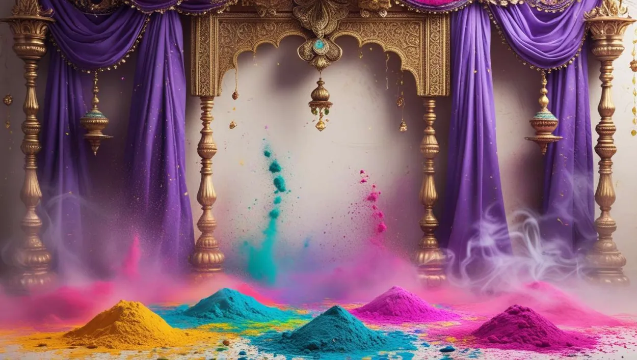 Holi Celebration Background With Cultural Elements - Royalty Free Holi Background Image | Pngmagic Free Download Holi Celebration Background With Cultural Elements - High Quality Holi Background Background
