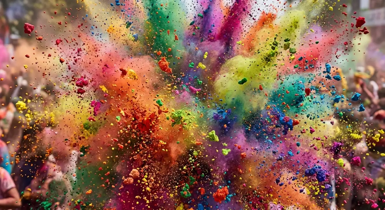 Free Download Holi Poster Background With Color Powder Explosion - High Quality Holi Poster Background Background Image