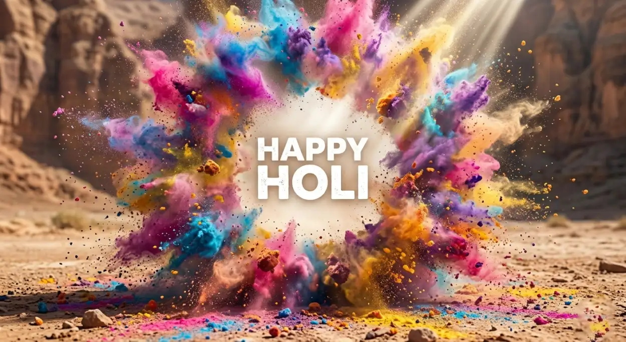 Free Download Holi Poster Background With Festive Typography - High Quality Holi Poster Background Background Image