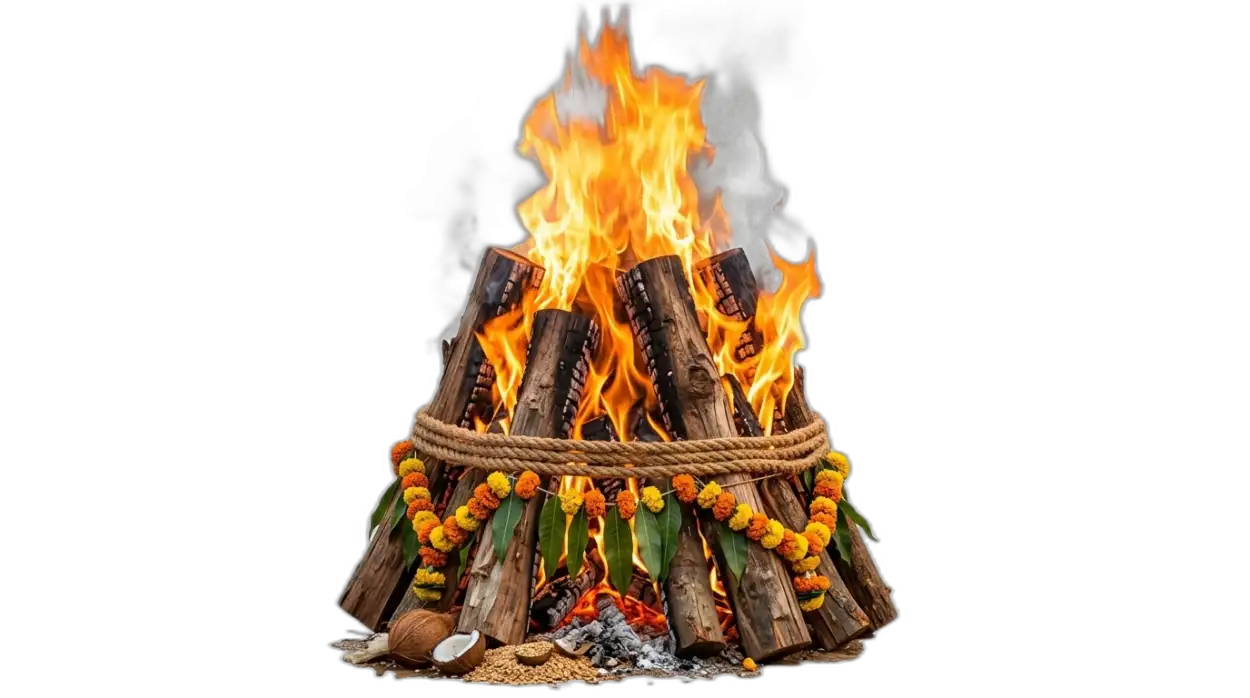 Free Download Holika Dahan Bonfire Png Hd - High Quality Holika Dahan Fire Png Transparent PNG