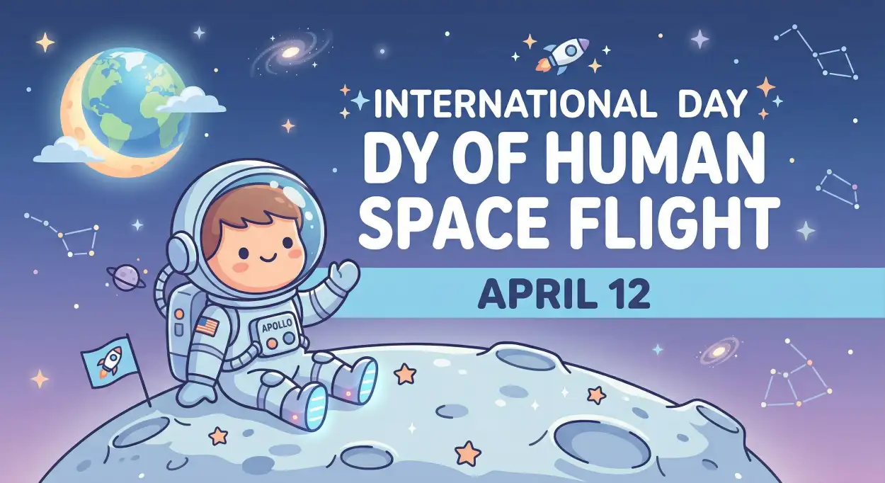 Free Download Human Space Flight Banner Png - High Quality International Day Of Human Space Flight 2026 Transparent PNG