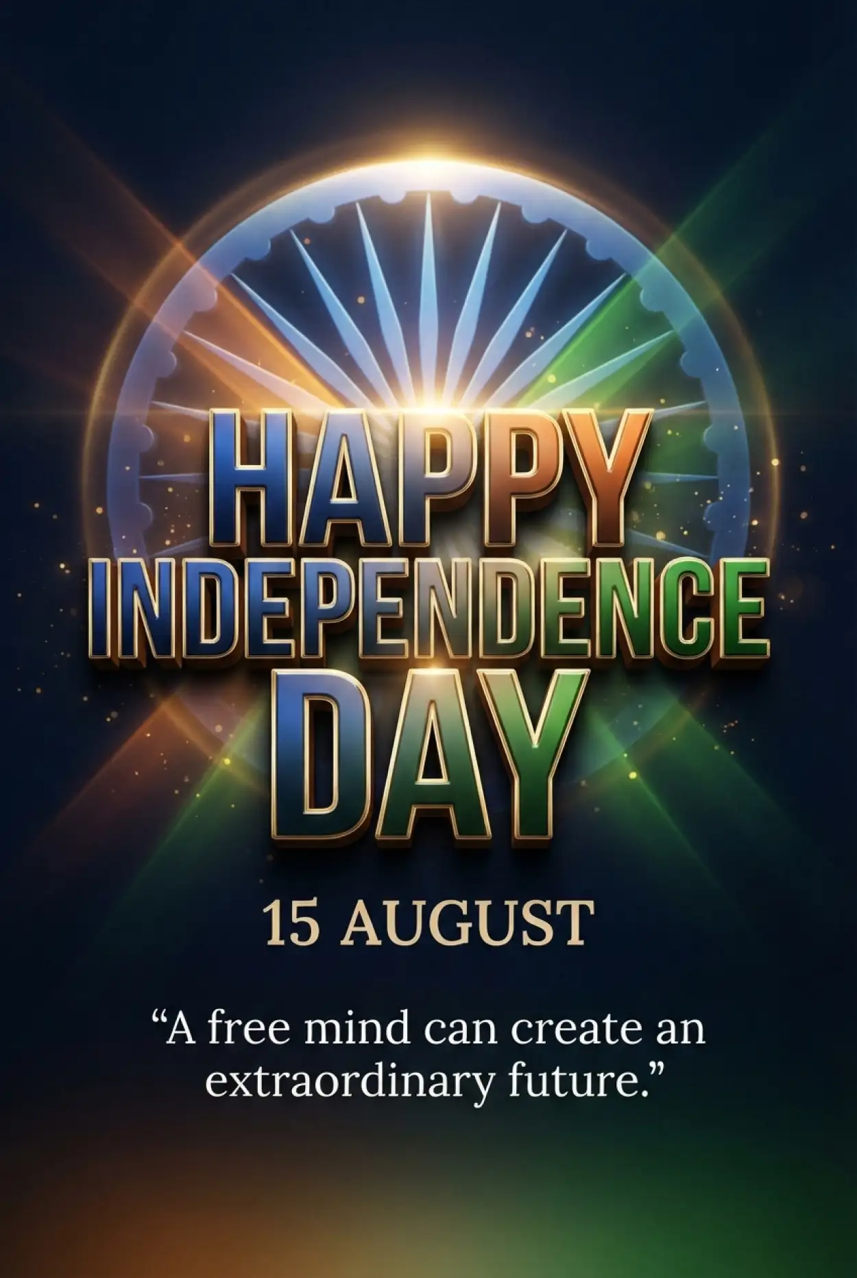 Free Download Independence Day 2026 Motivational Quotes - High Quality Indian Independence Day Wishes 2026 Image