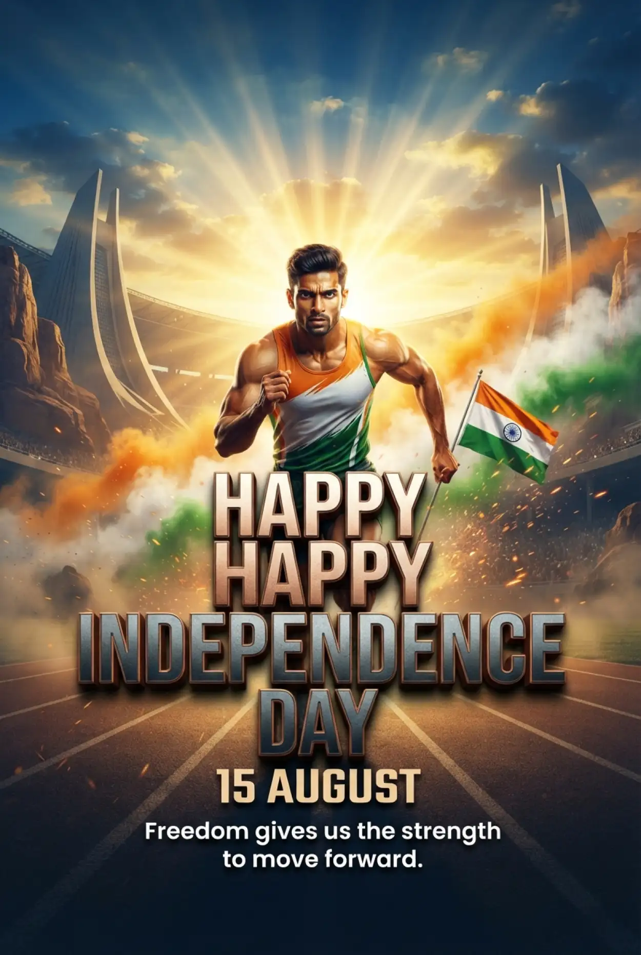 Free Download Independence Day 2026 Poster Wishes - High Quality Indian Independence Day Wishes 2026 Image