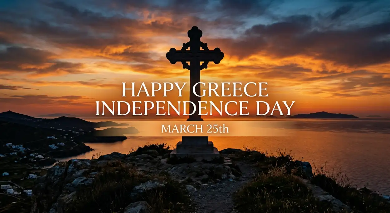 Free Download Independence Day Greece Sayings - High Quality Happy Greece Independence Day 2026 Image