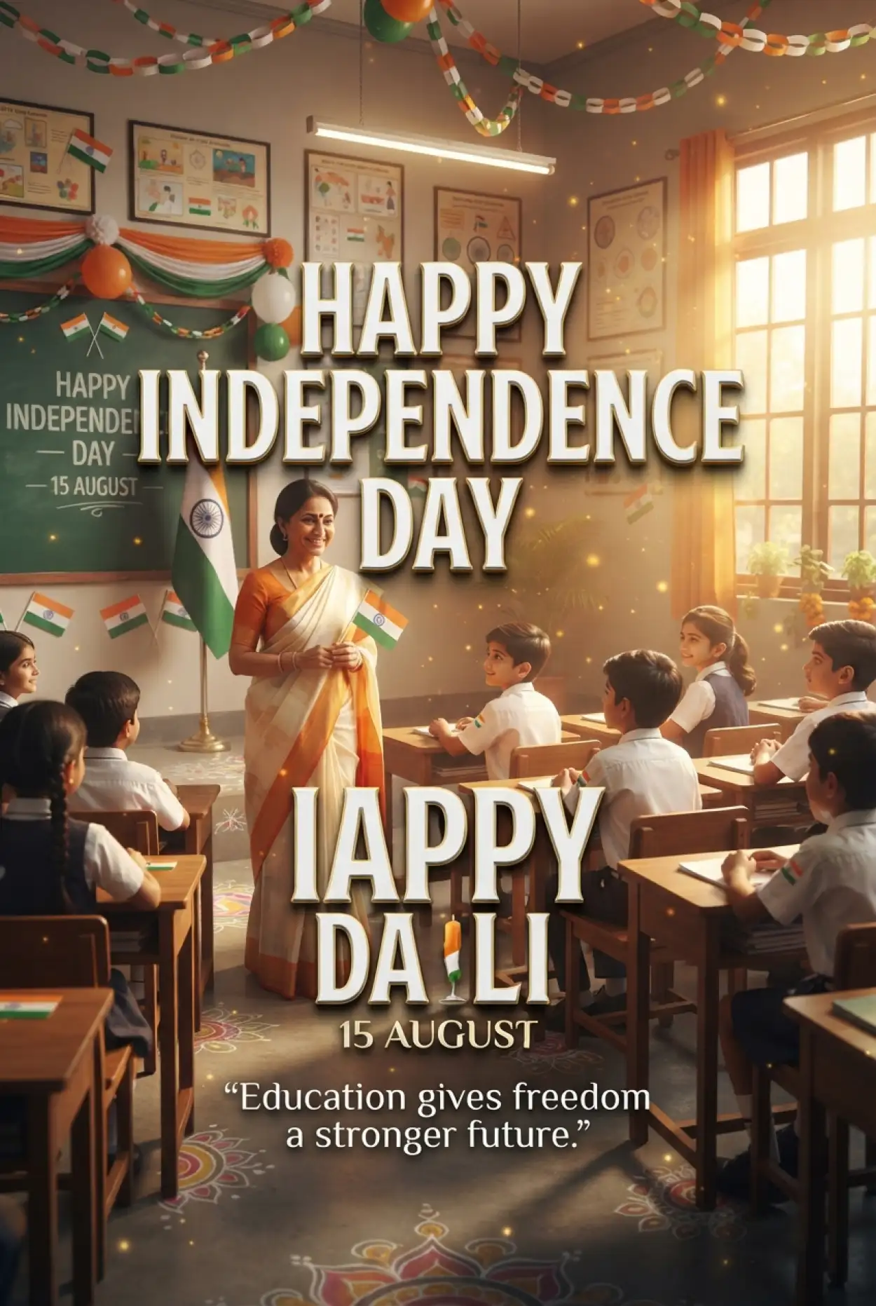 Free Download Independence Day Wishes 2026 For Teachers - High Quality Indian Independence Day Wishes 2026 Image