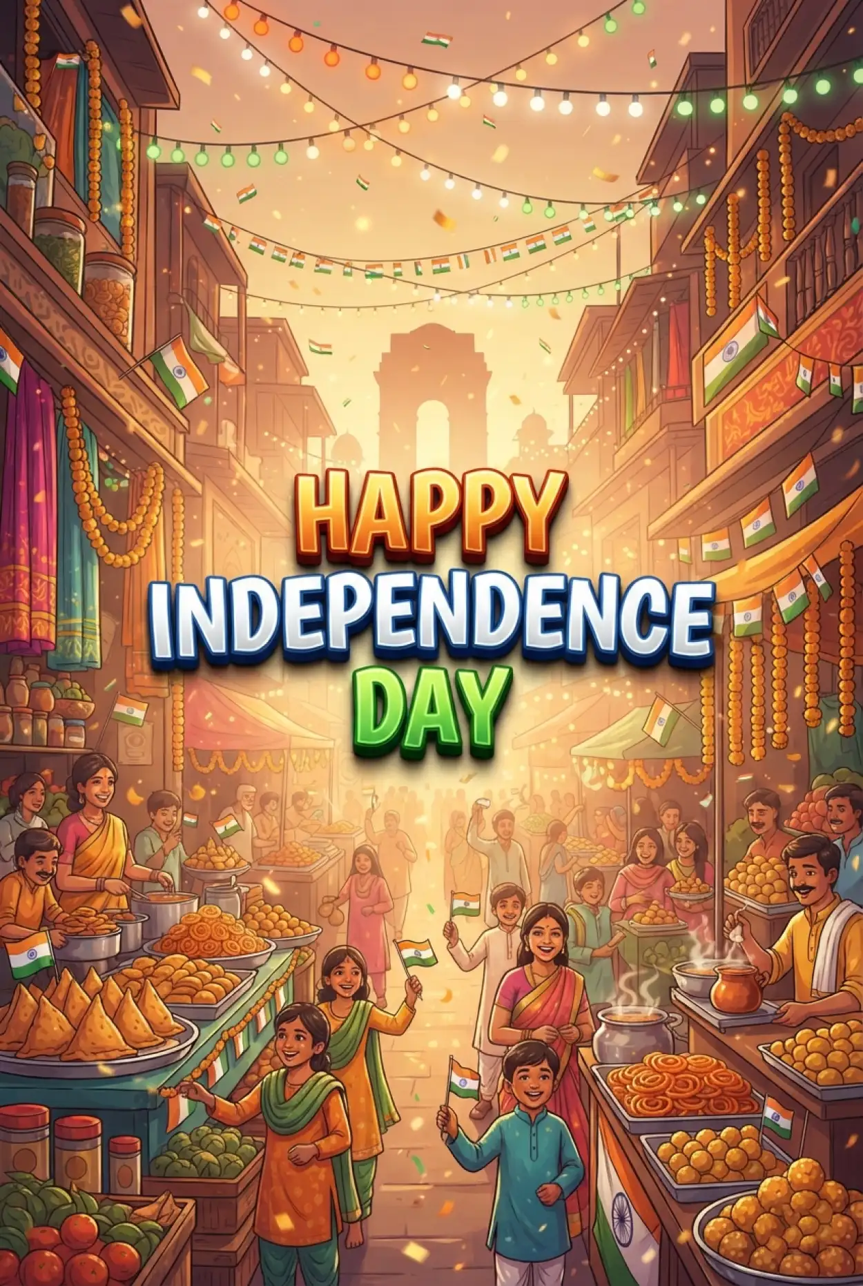 Free Download Independence Day Wishes 2026 Whatsapp Status - High Quality Indian Independence Day Wishes 2026 Image