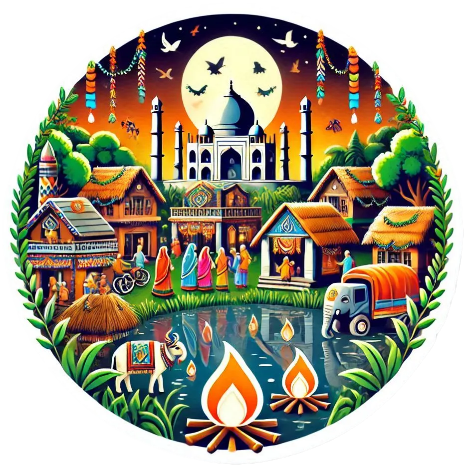 India Lohri Png With Village Scenes - Royalty Free Lohri PNG Image | Pngmagic Free Download India Lohri Png With Village Scenes - High Quality Lohri PNG PNG Image