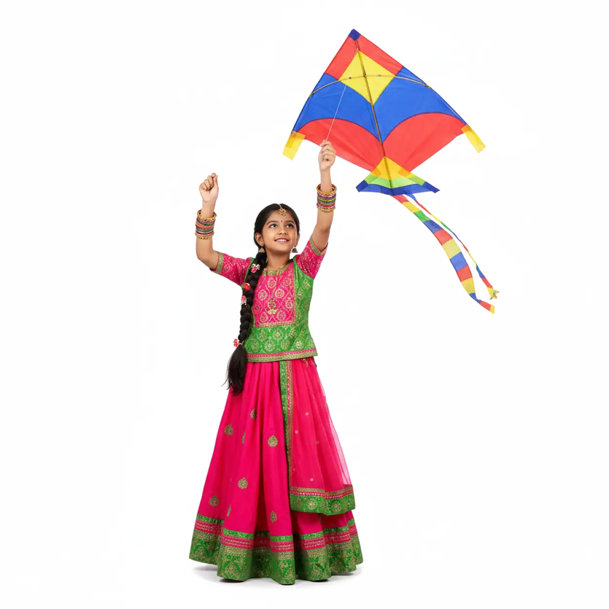 Free Download Indian Girl Kite Flying Png - High Quality Kite Flying Png Transparent PNG
