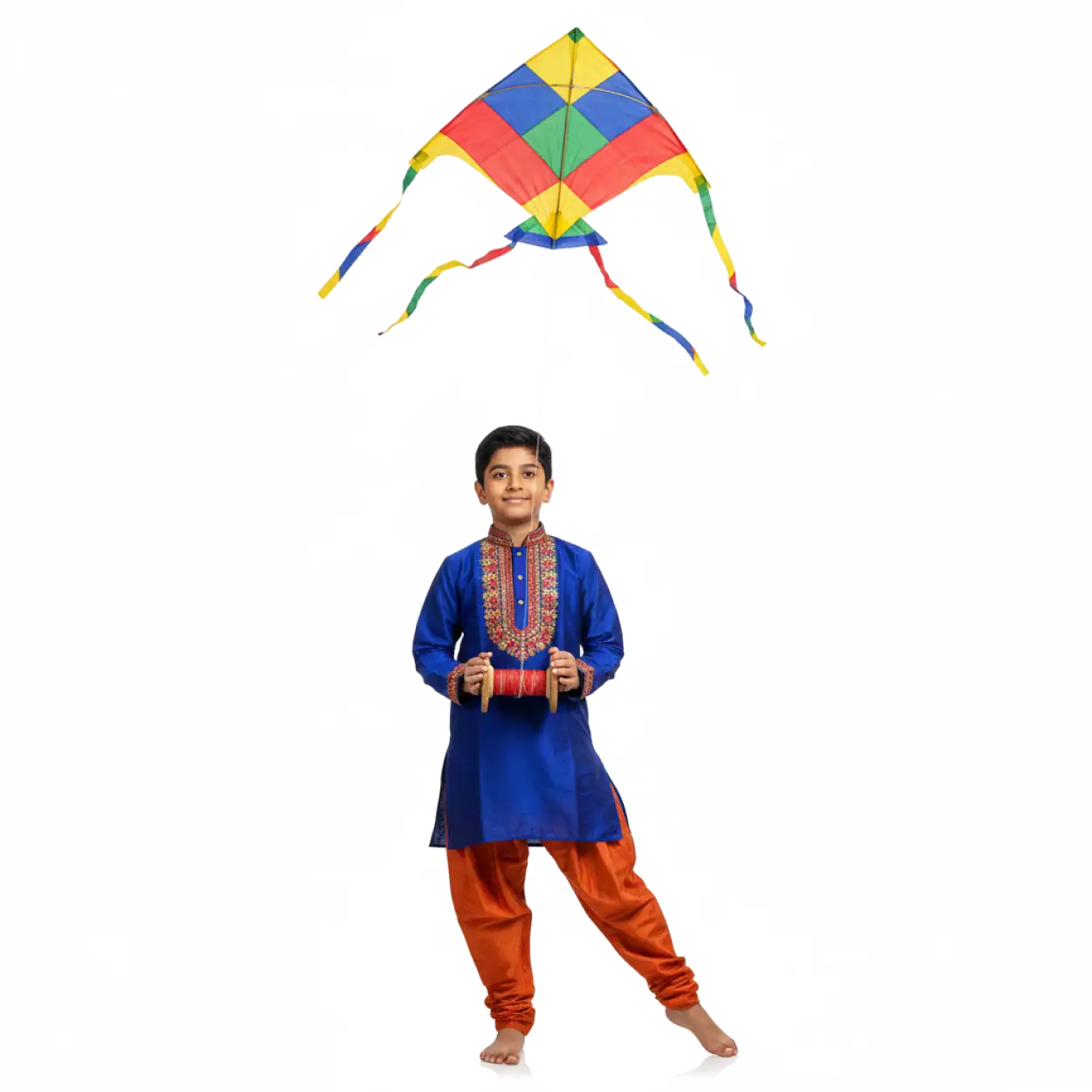 Free Download Indian Kid Holding Kite Spool Png - High Quality Kite Flying Png Transparent PNG