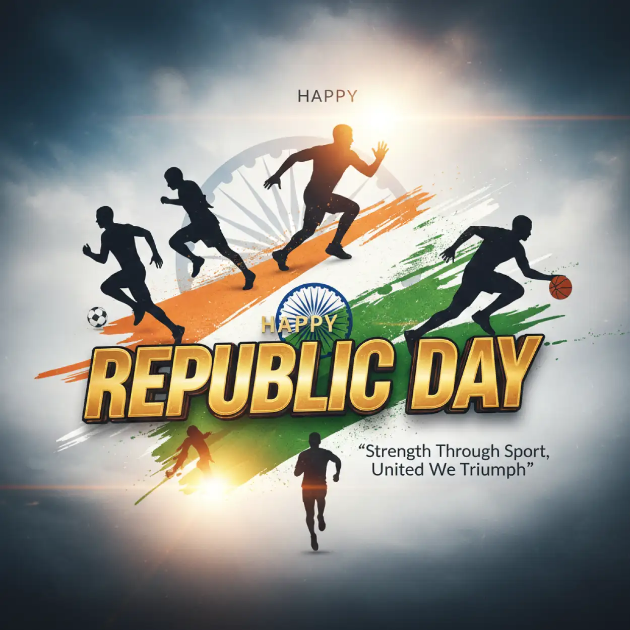 Free Download Indian Republic Day Sports Theme Poster - High Quality Indian Republic Day Image