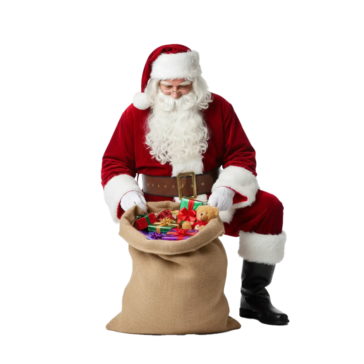 Free Download Indian Style Santa Claus With Gifts Png - High Quality Santa Claus With Gifts Png Transparent PNG