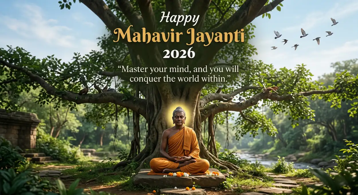 Free Download Inspirational Mahavir Jayanti 2026 Wishes Messages - High Quality Mahavir Jayanti 2026 Wishes Image