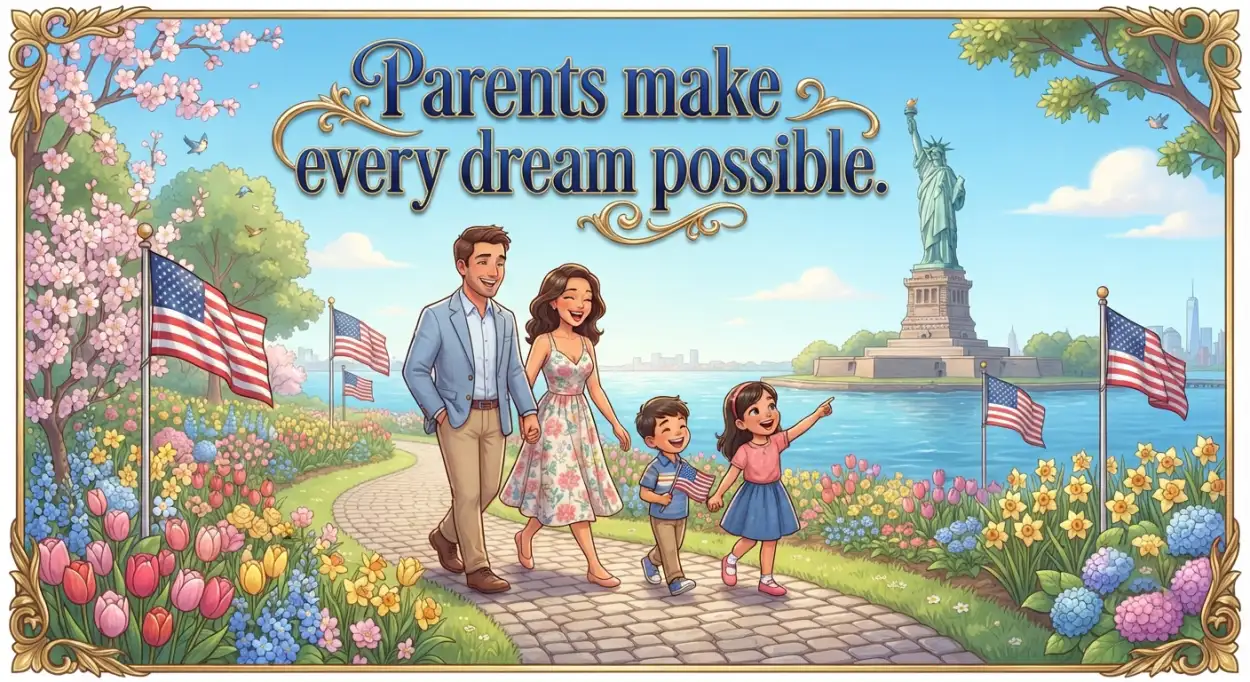 Free Download Inspirational Parents Day Wishes - High Quality American Parents Day 2026 Image