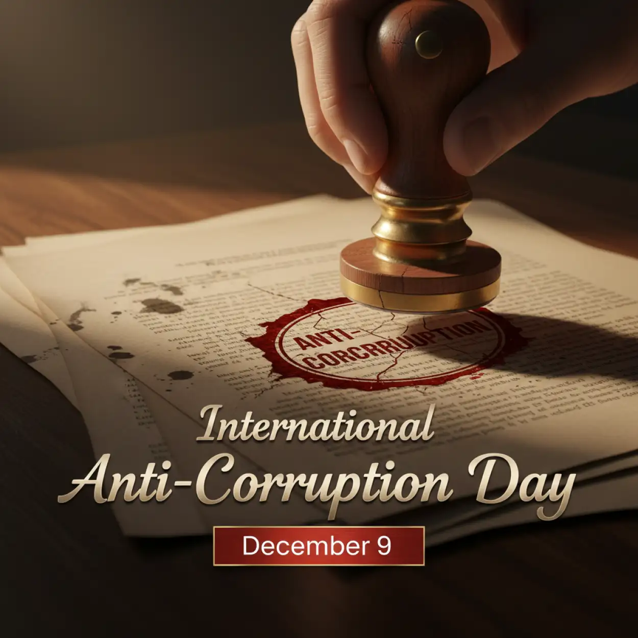 Free Download International Anti-Corruption Day Slogan Poster 9 December - High Quality International Anti Corruption Day Background