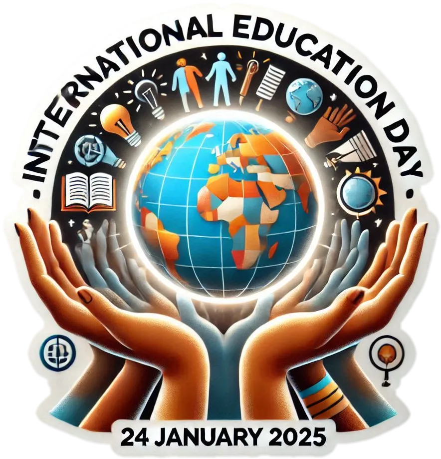 Free Download International Education Day Png With A Globe And Books - High Quality International Education Day PNG PNG Image