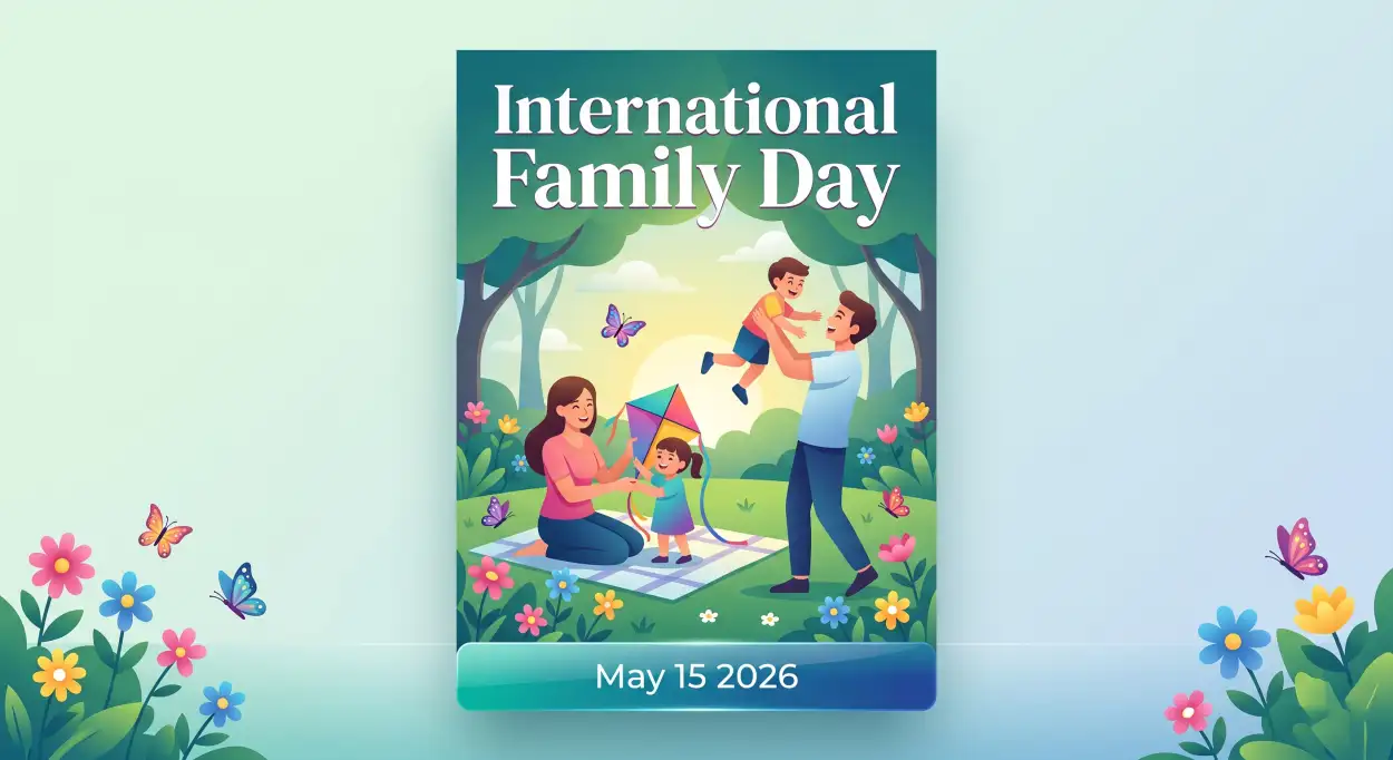 Free Download International Family Day 2026 Elegant Banner Design - High Quality International Family Day 2026 Wishes Image