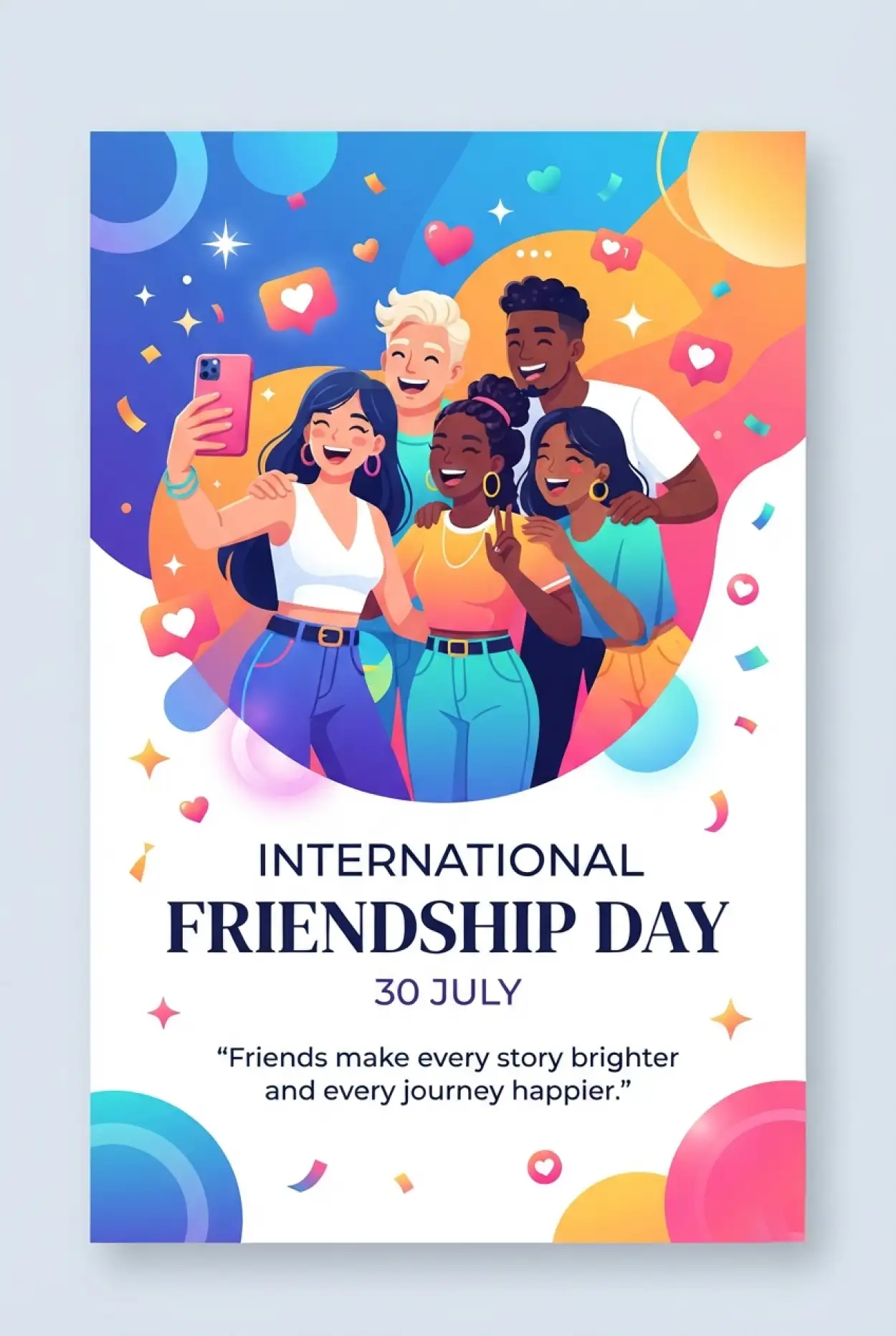 Free Download International Friendship Day Poster Template - High Quality International Friendship Day Image