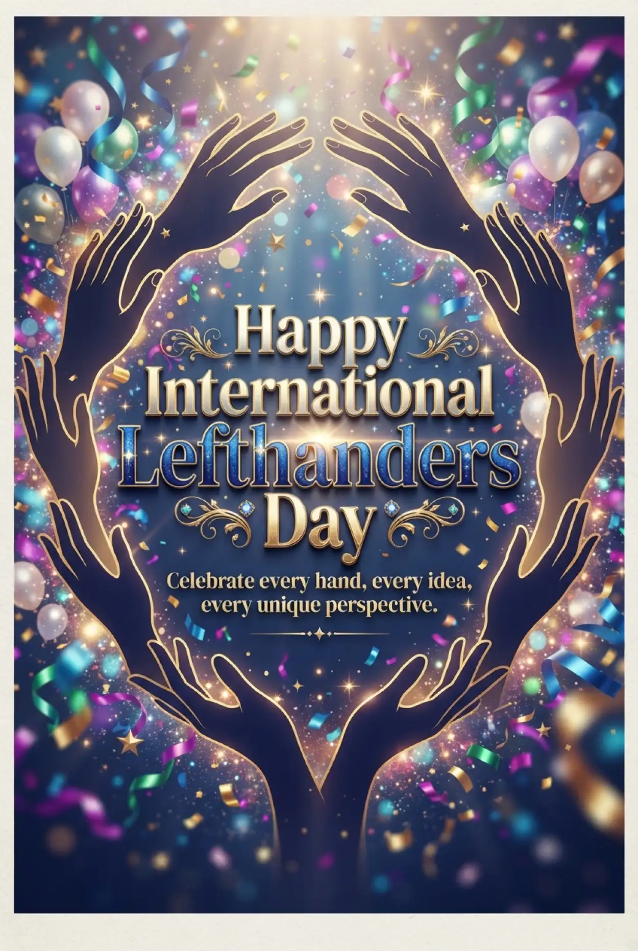 Free Download International Lefthanders Day 2026 Greeting Card - High Quality International Lefthanders Day 2026 Image