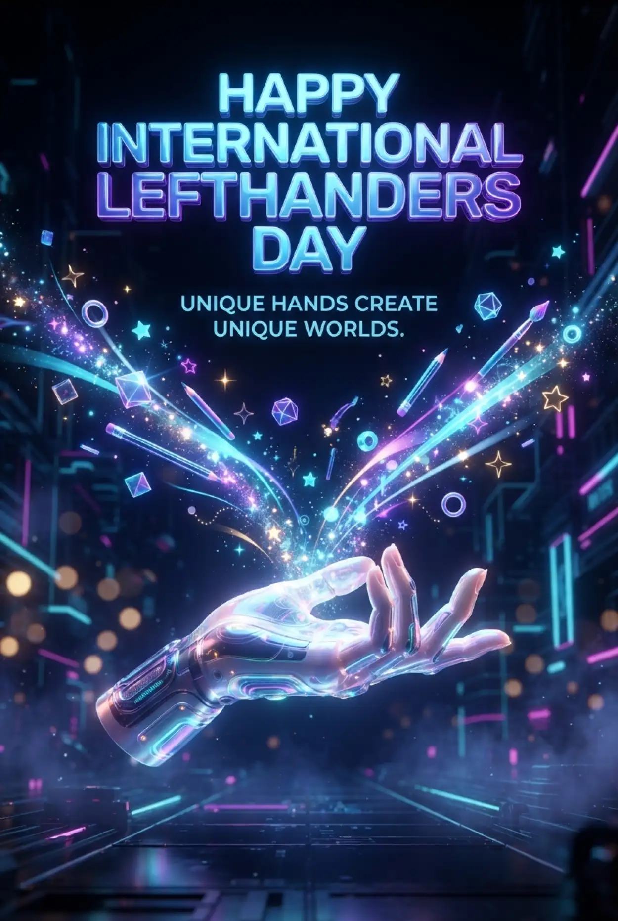 Free Download International Lefthanders Day 4k Poster Design - High Quality International Lefthanders Day 2026 Image