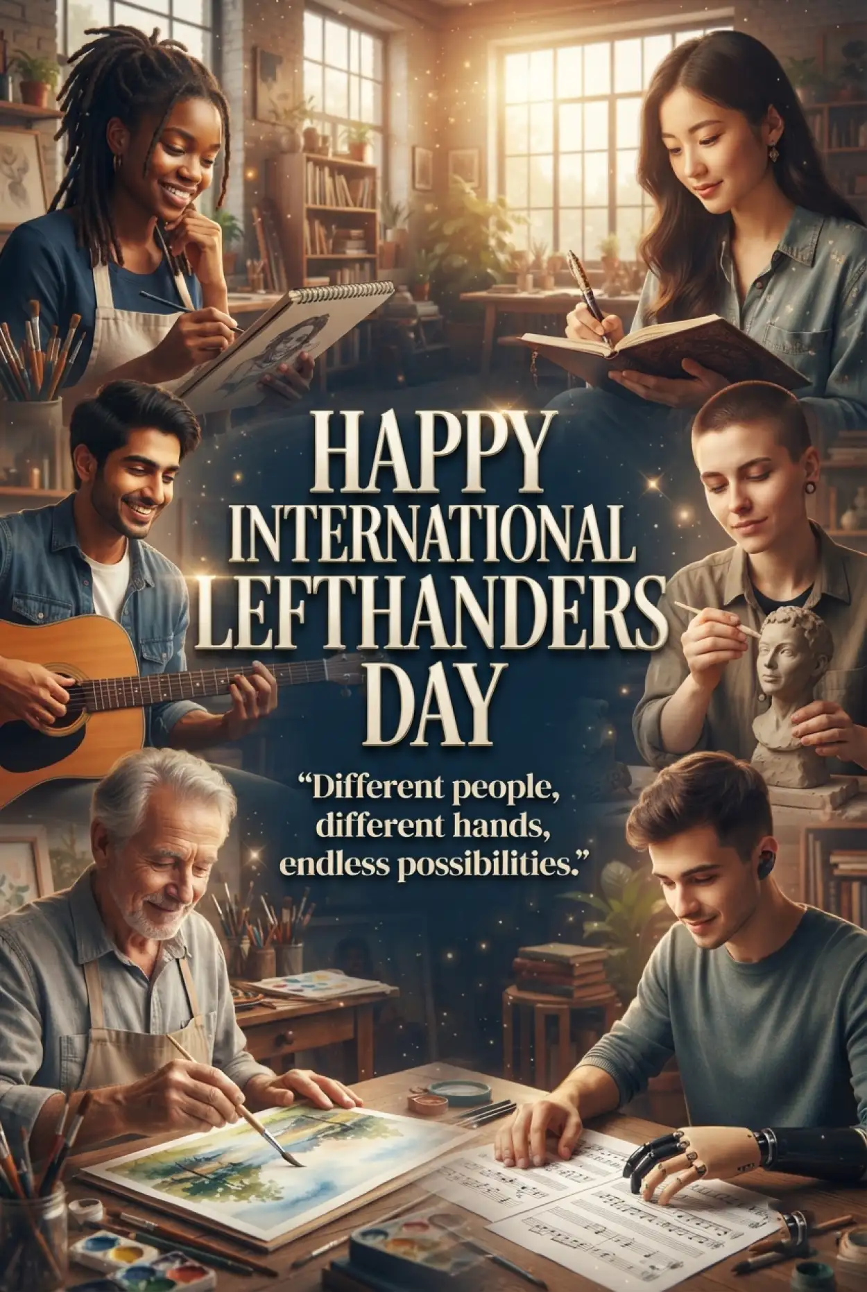Free Download International Lefthanders Day Artistic Poster - High Quality International Lefthanders Day 2026 Image