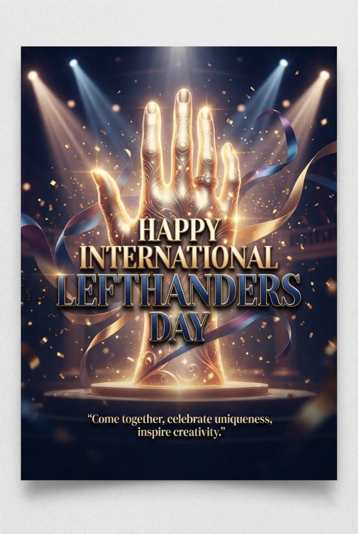 Free Download International Lefthanders Day Celebration Poster 2026 - High Quality International Lefthanders Day 2026 Image